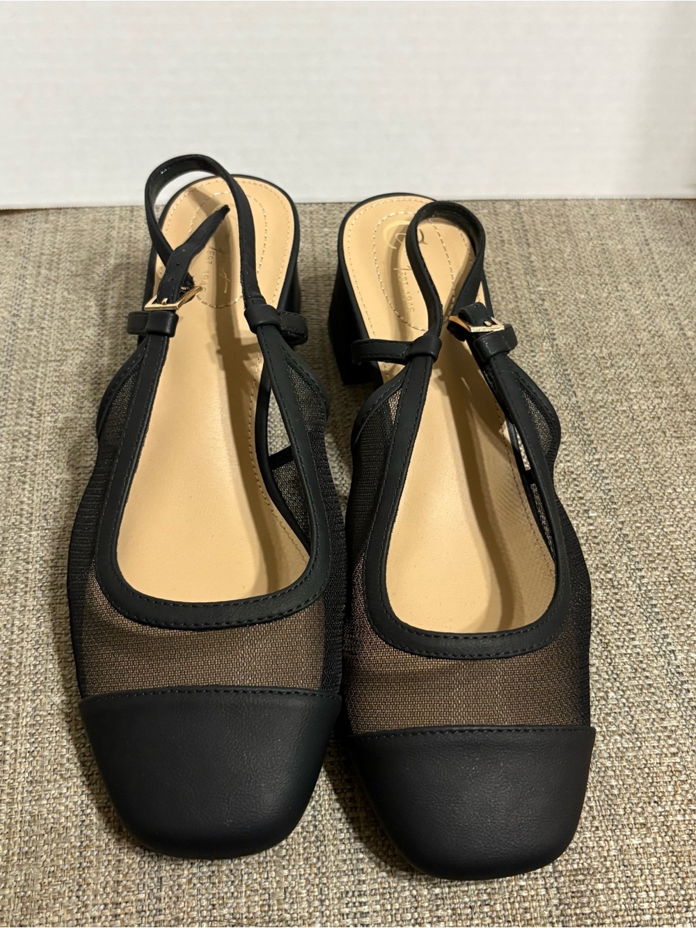 Black Mesh Heels Size 10